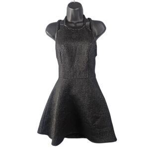 Abercrombie and Fitch Textured Mini Dress Black Size XS LBD Skater Fit n Flare